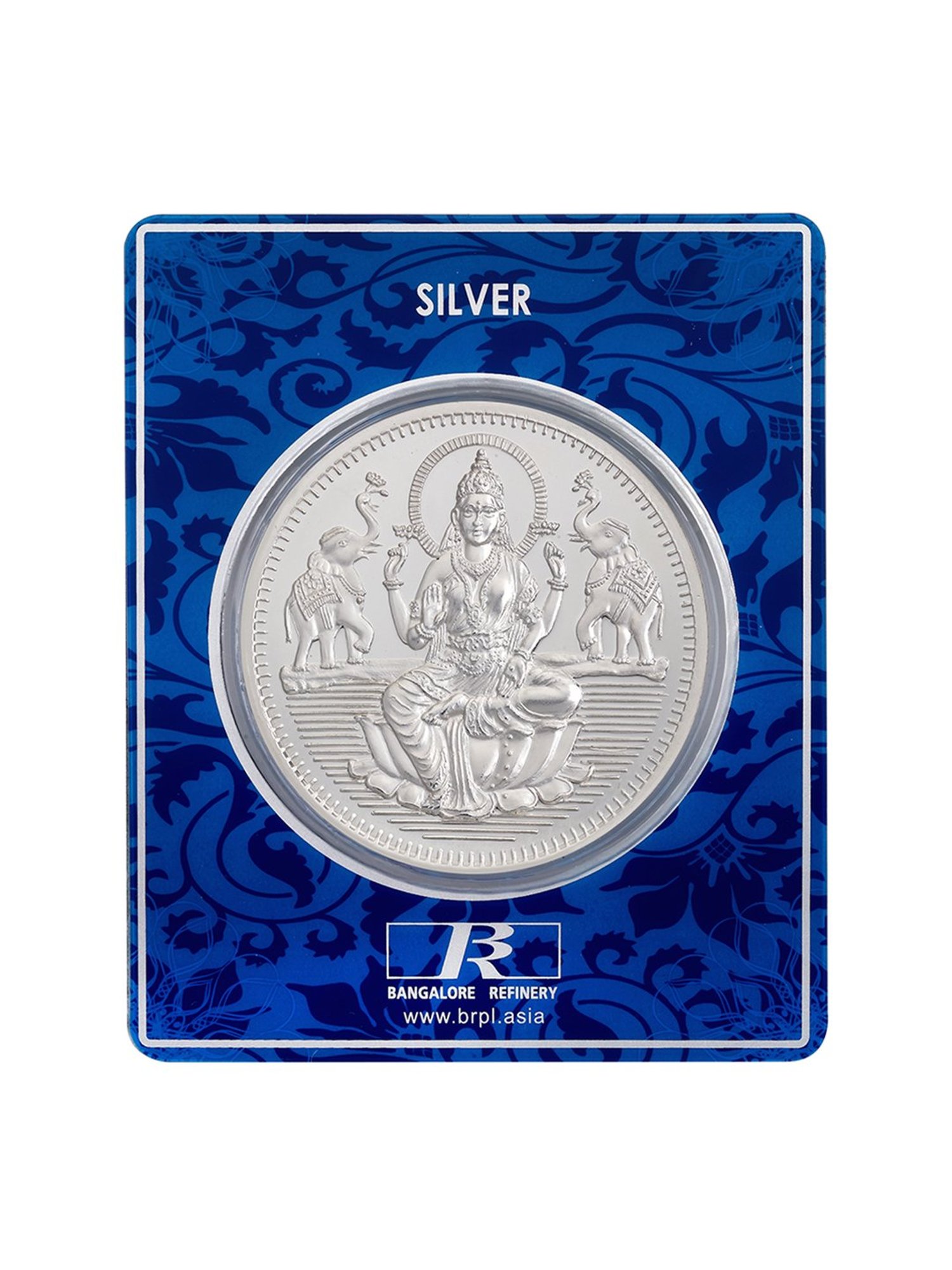 Bangalore Refinery Goddess Lakshmi 999 100gm Silver Coin