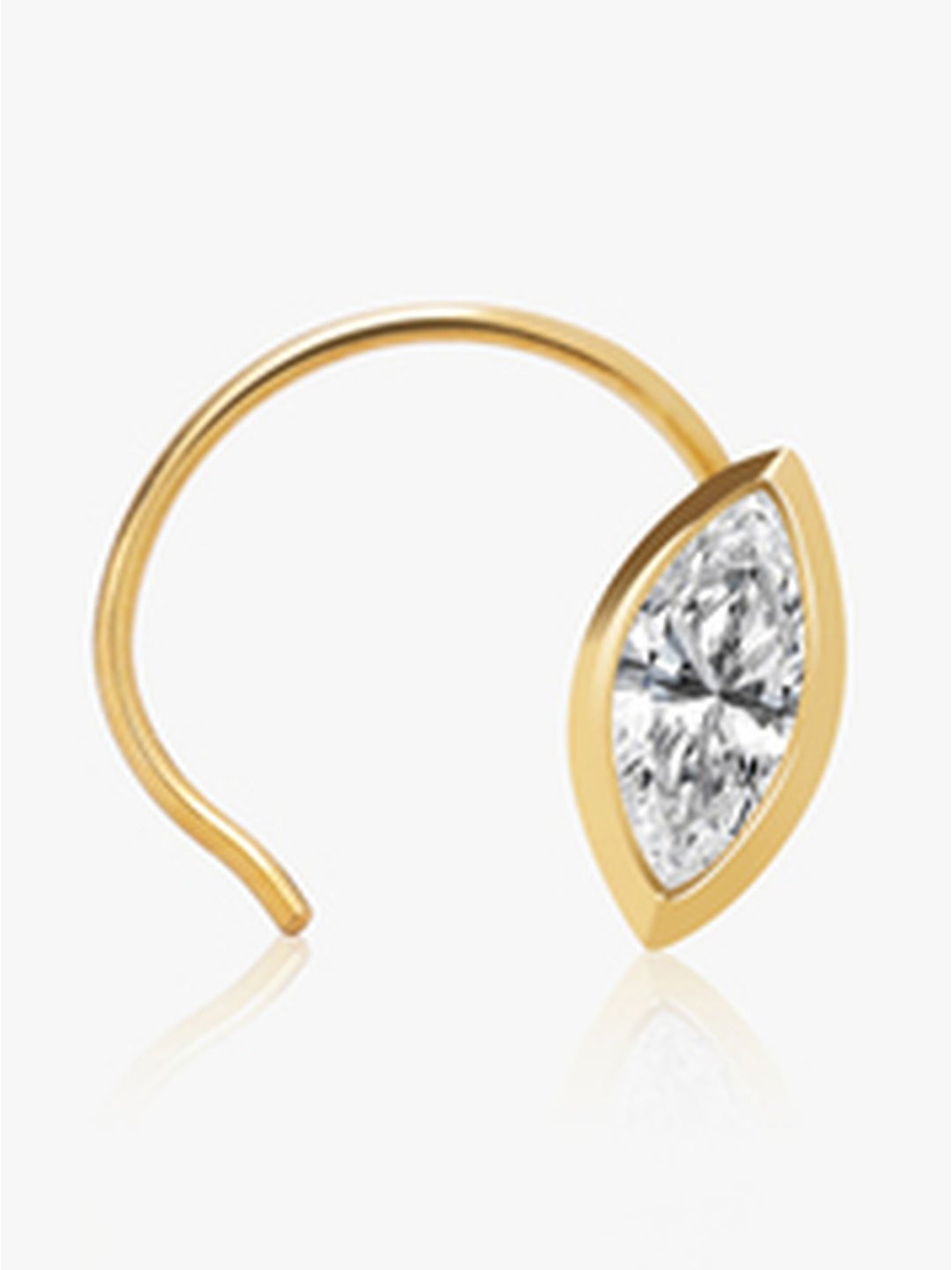 March by FableStreet 18k Gold-Plated 92.5 Sterling Silver Marquise Nosepin for Women