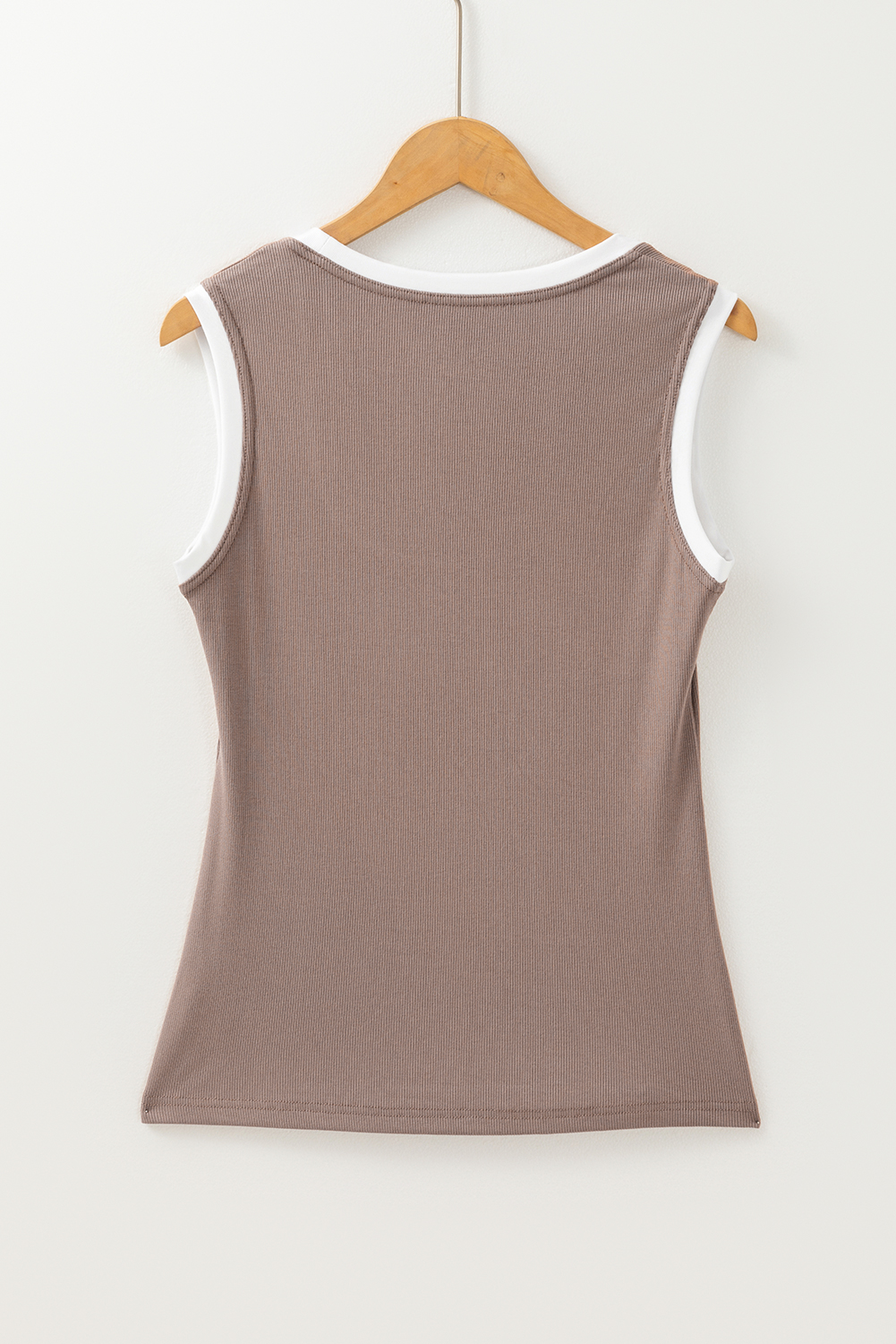 Pink Casual Solid Color Crew Neck Tank Top