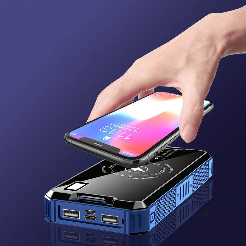 900000mAh Waterproof Solar Wireless Power Bank With 2USB Outputs,LED Flashlight External Battery Backup For All Type Phones