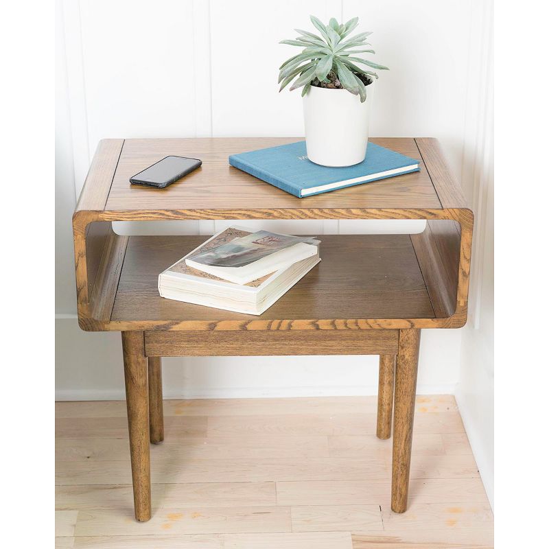 Darden Mid Century End Table Deco Walnut Brown - Haven Home