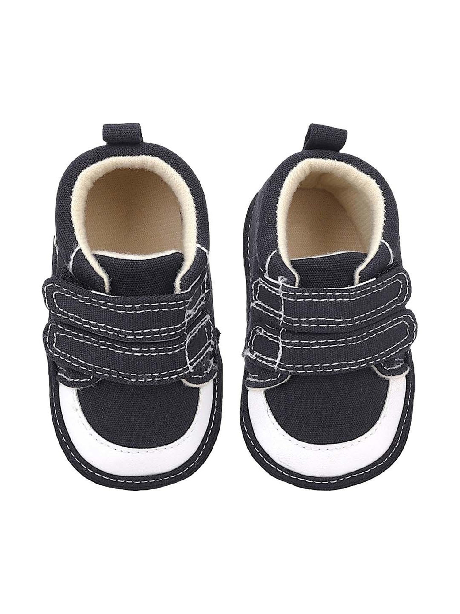 Baby Moo Kids Brown & White Velcro Shoes