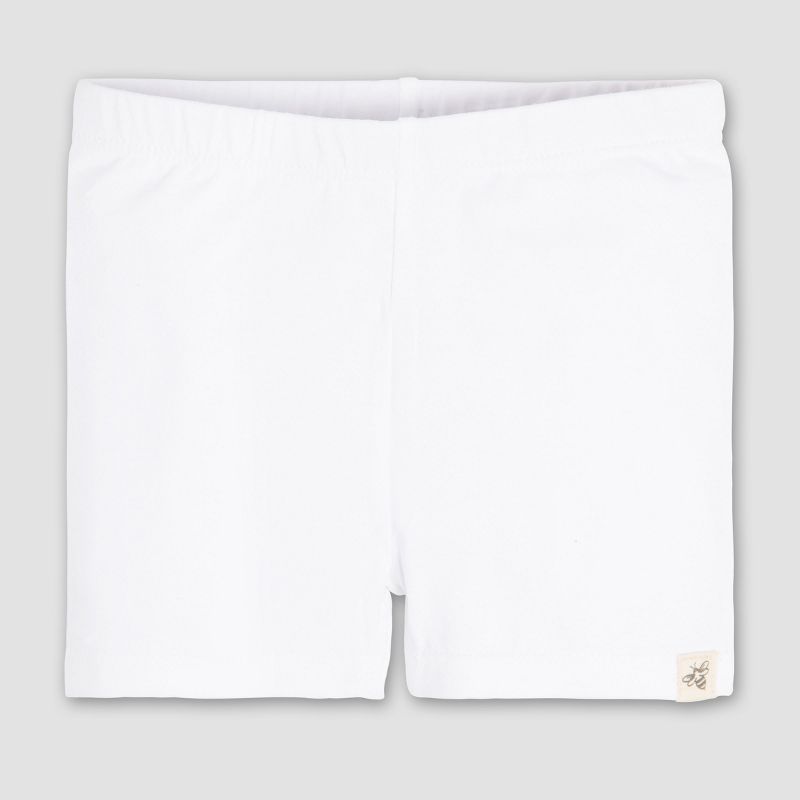 Burt's Bees Baby® Toddler Girls' 2pk Bike Shorts - White/Gray 2T
