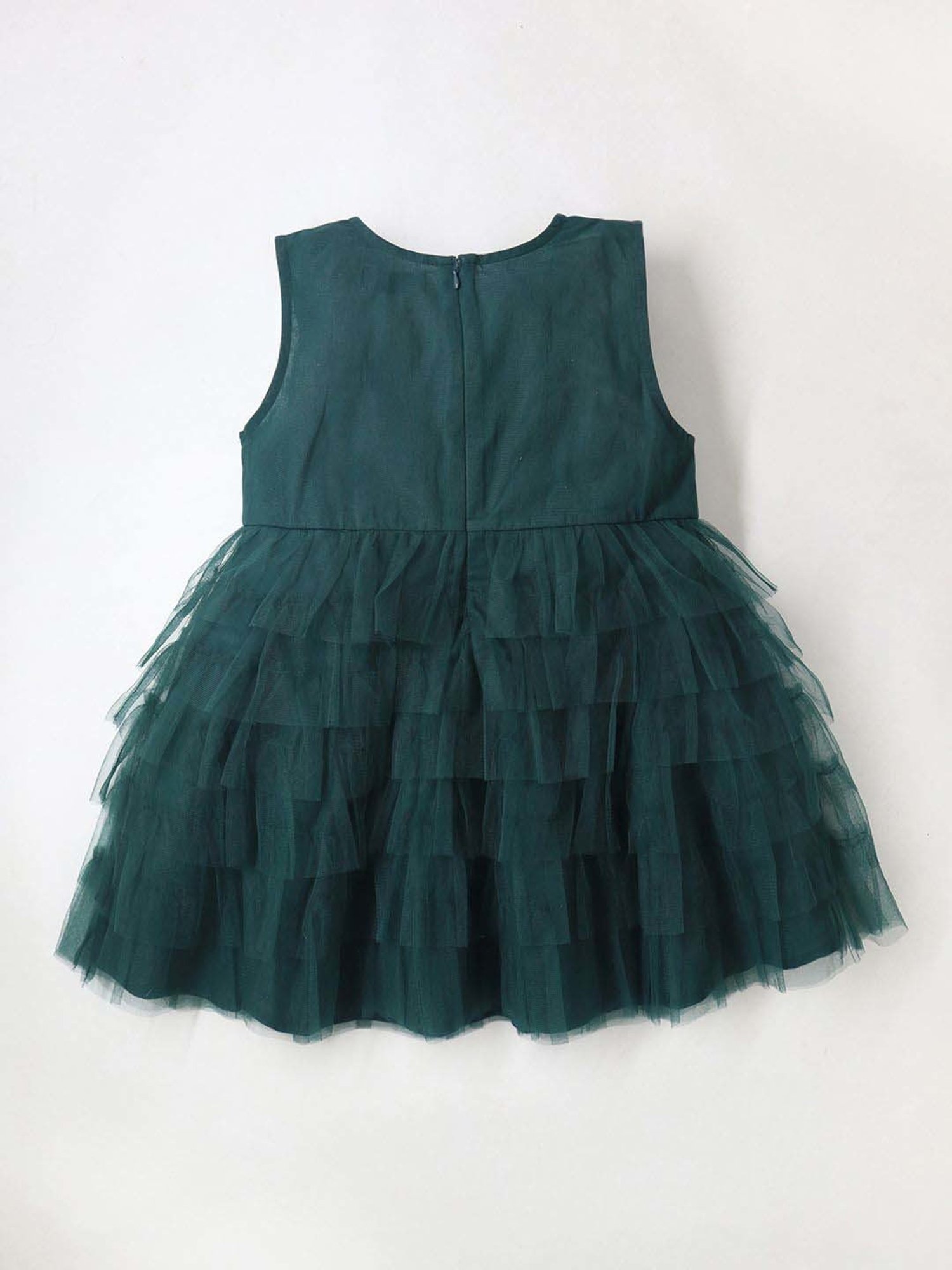 Cherry Crumble By Nitt Hyman Kids Green Embroidered Dress