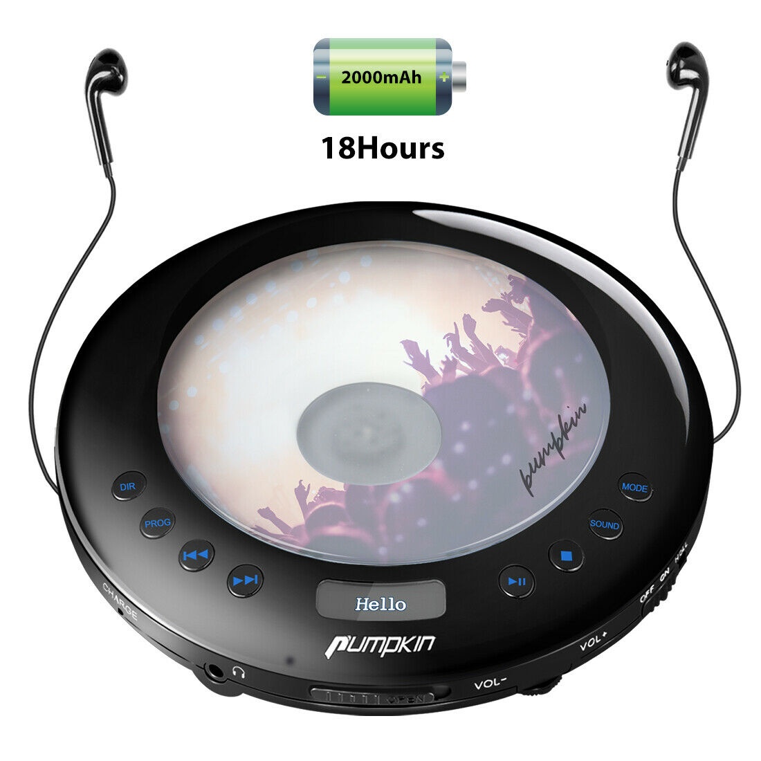 Portable CD Player w/ earphones Compact Disc CD Player Anti-Skip FM Transmitter