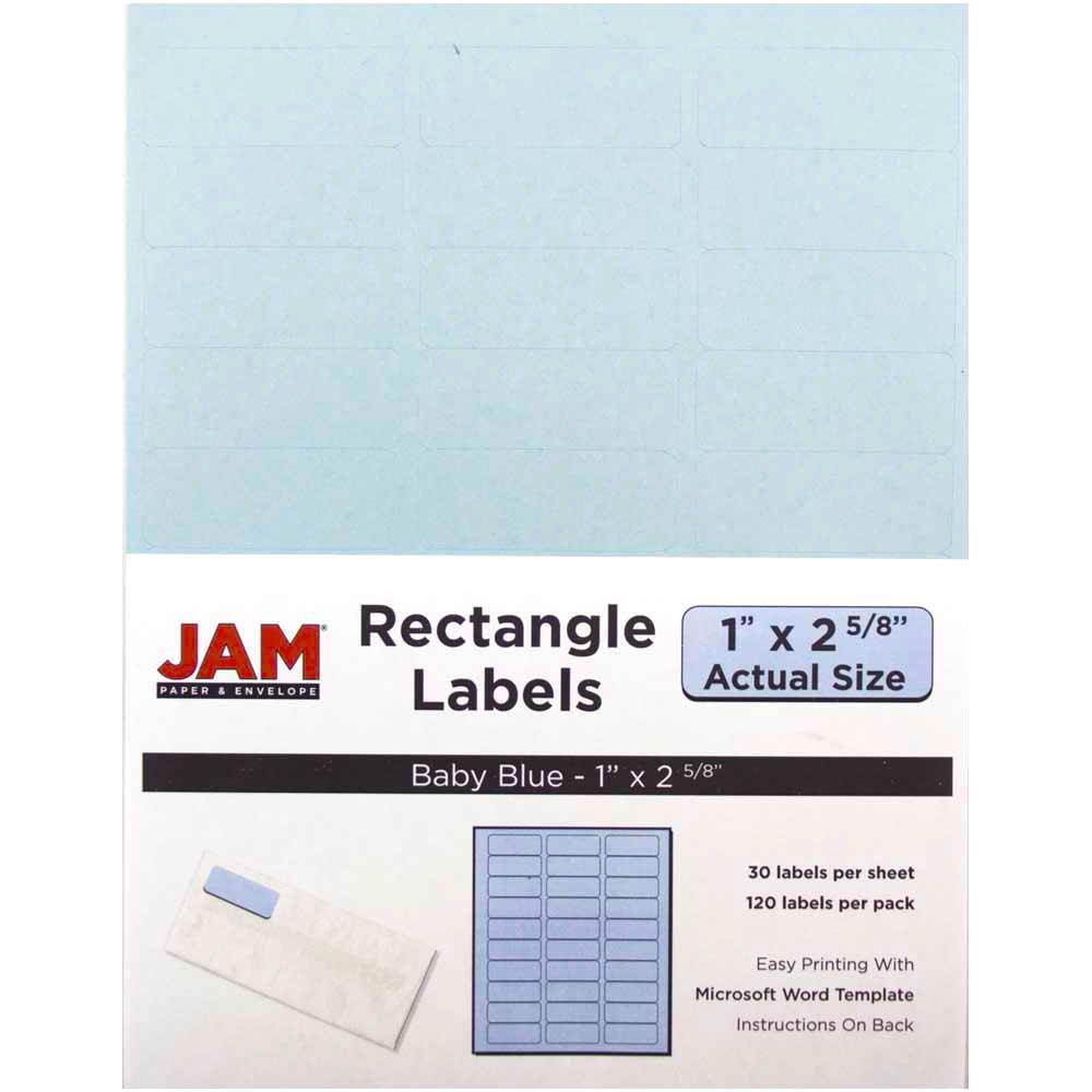 JAM PAPER Shipping Address Labels - Standard Mailing - 1 x 2 5/8 - Baby Blue - 120/Pack