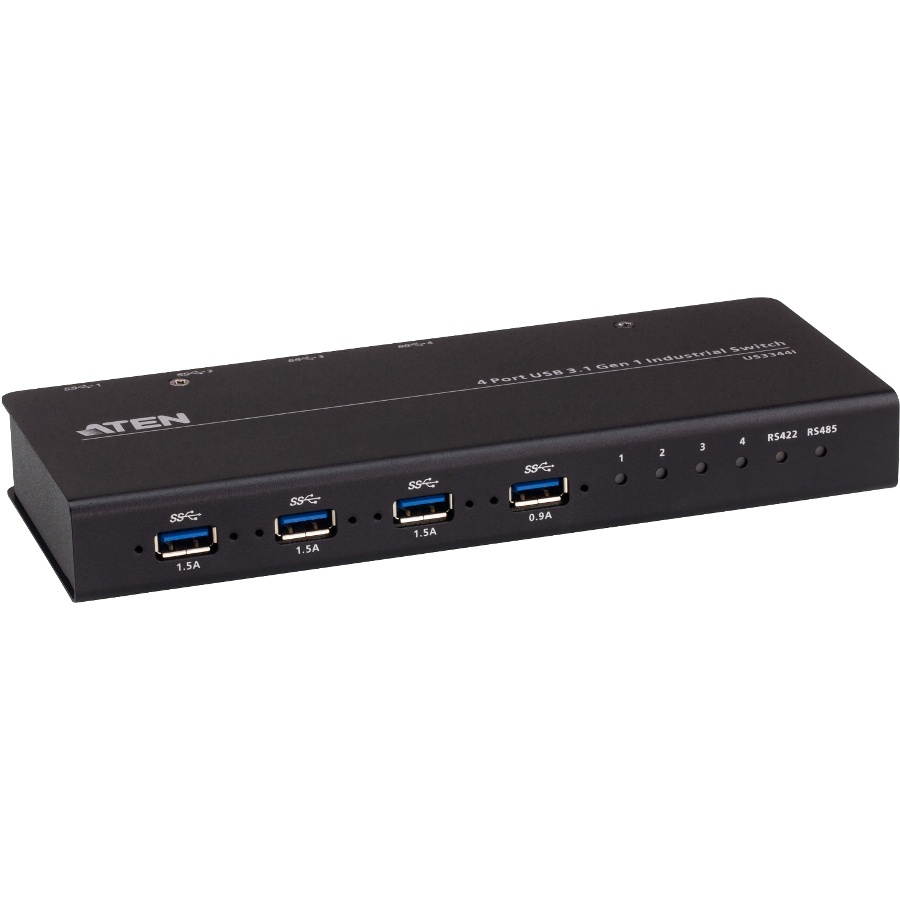 Aten - US3344I - Aten 4 x 4 USB 3.1 Gen 1 Industrial Hub Switch - USB Type B - 4 USB Port(s) - 4 USB 3.1 Port(s) - Mac,