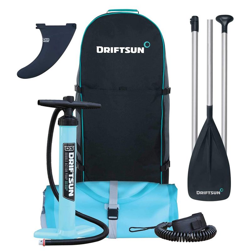 Driftsun Cruiser Ultimate 10 Foot Inflatable Stand Up Paddle Board Package with Travel Storage Paddleboard Backpack and Aluminum Pole Paddle (Blue)
