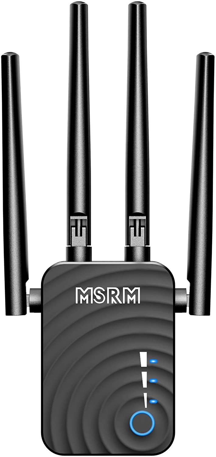 1200Mbps WiFi Repeater Wireless Signal Booster 2.4 & 5GHz Dual Band WiFi Extender with Ethernet Port 360 Degree Full Coverage