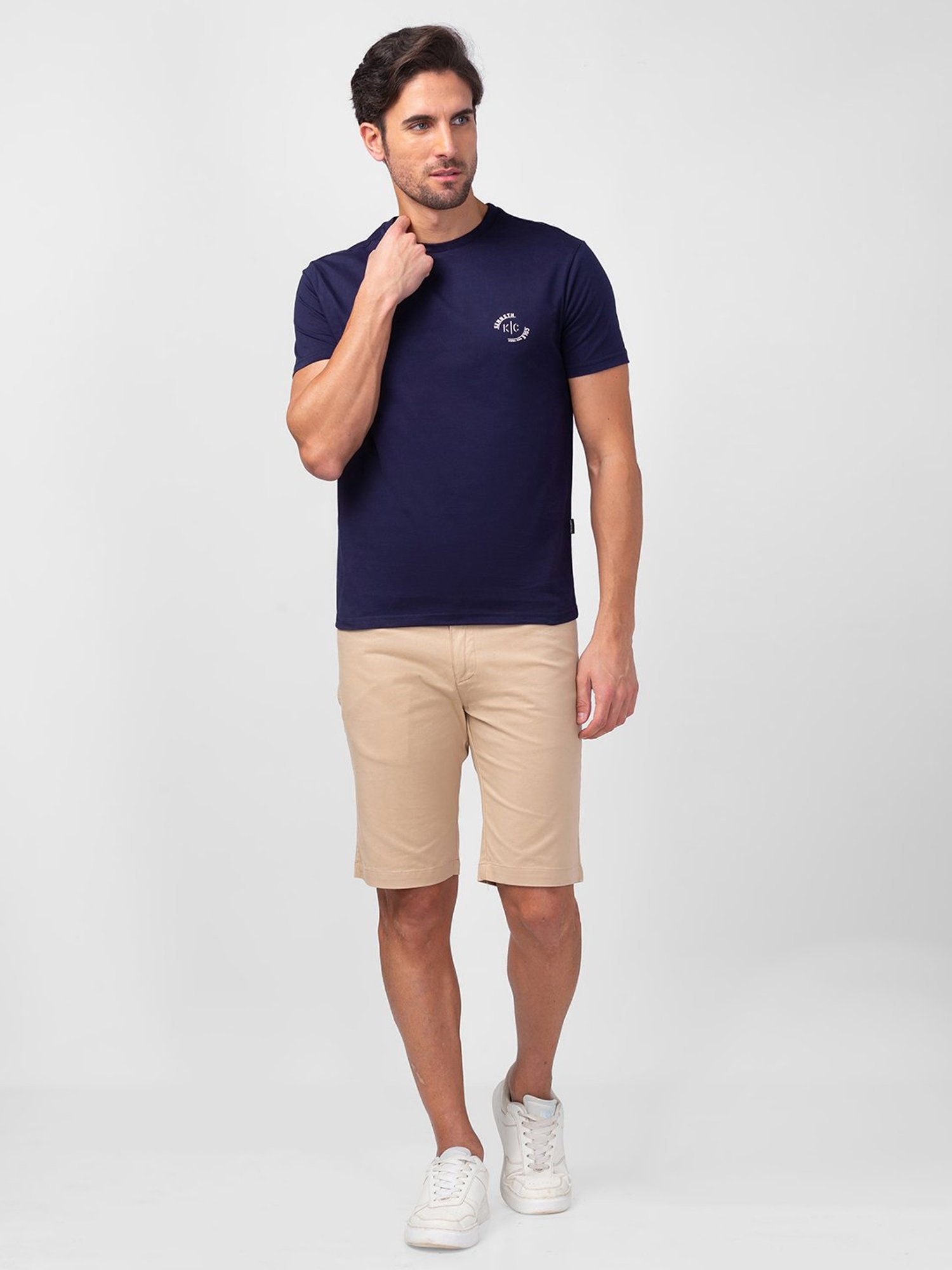 Kenneth Cole Navy Slim Fit Crew T-Shirt