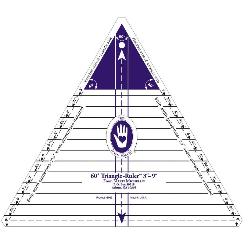 Marti Michell 60 Degree Triangle Ruler-3" To 9"
