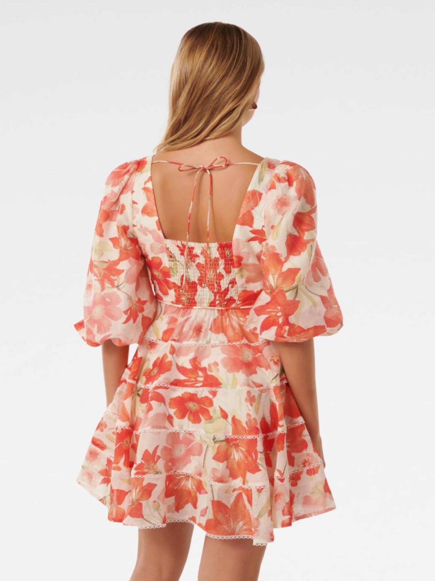 Forever New Cindy Tiered Floral Skater Dress