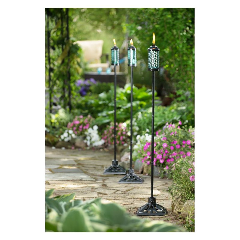 65" 2pk Honeycomb Glass Torch Blue - TIKI