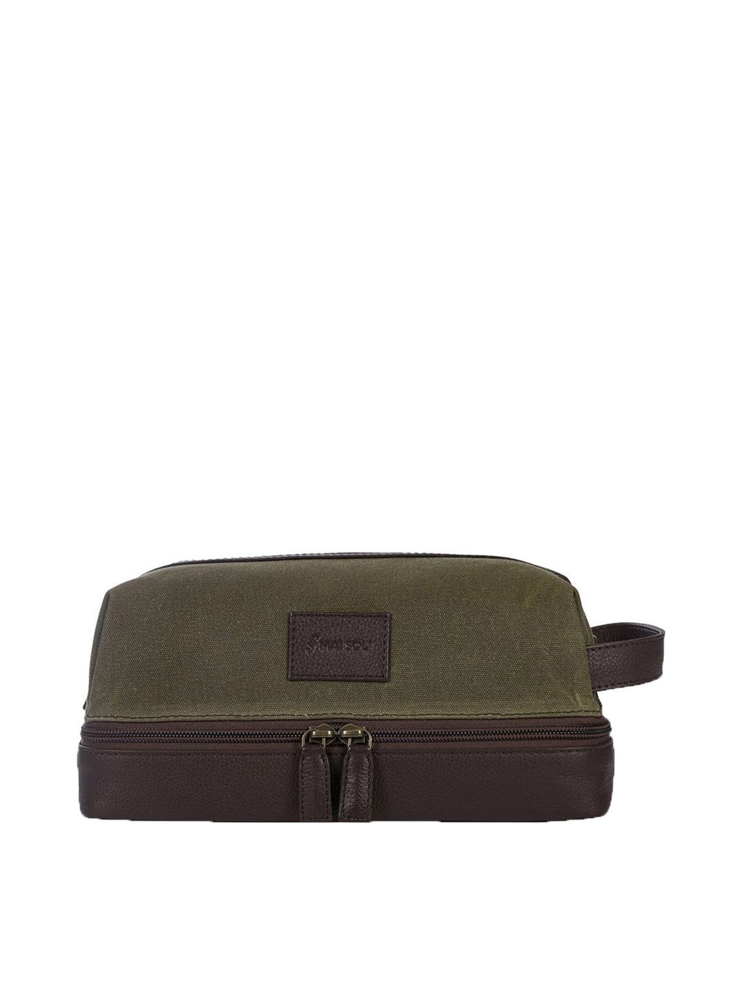 Louis Stitch Brunette Brown Leather Medium Toiletry Pouch