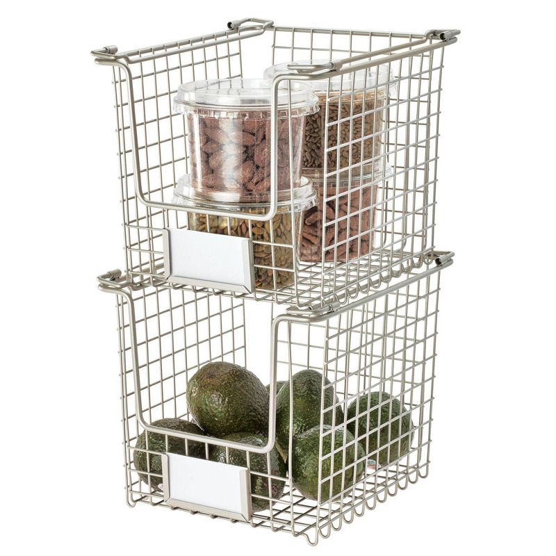 iDESIGN 8"x10"x7.75 Classico Stackable Basket Silver