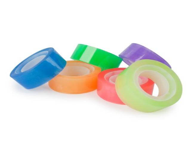 Kikkerland Neon Invisible Tape, Set of 6 Rolls ST18