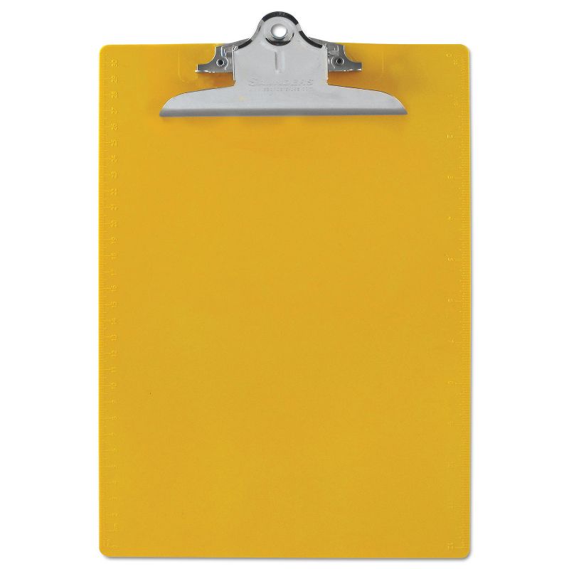 Saunders Recycled Plastic Clipboards 1" Clip Cap 8 1/2 x 12 Sheets Yellow 21605