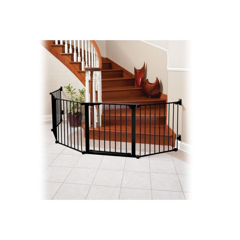 KidCo Auto Close Configure Baby Gate with One 24" Extension (Total width up to 104") - Black