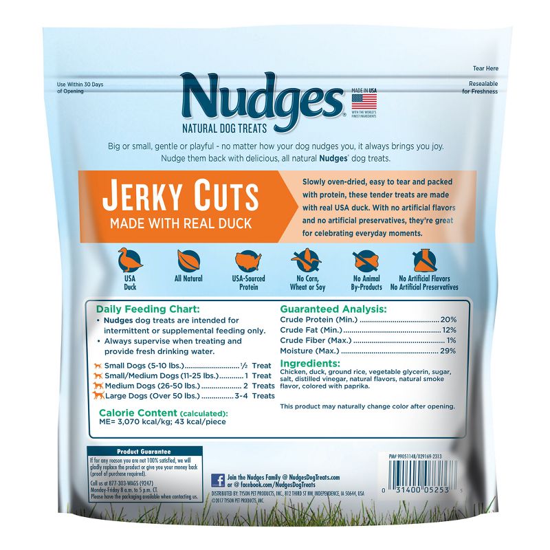 Nudges Duck Jerky Cuts Natural Dog Treats - 16oz