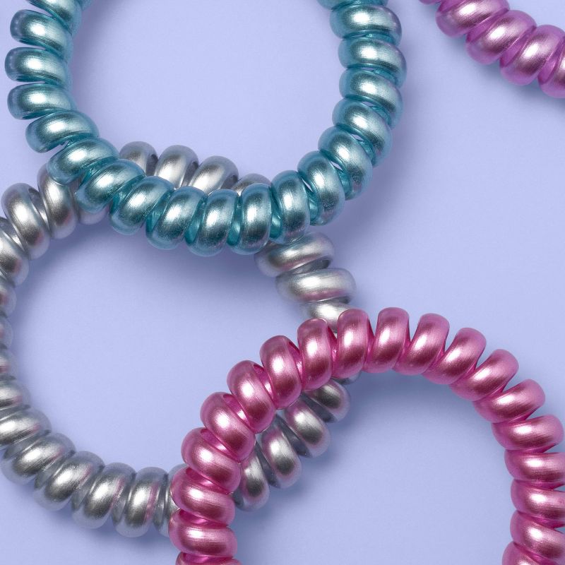 Girls' 5pk Spiral Hair Ties - More Than Magic™