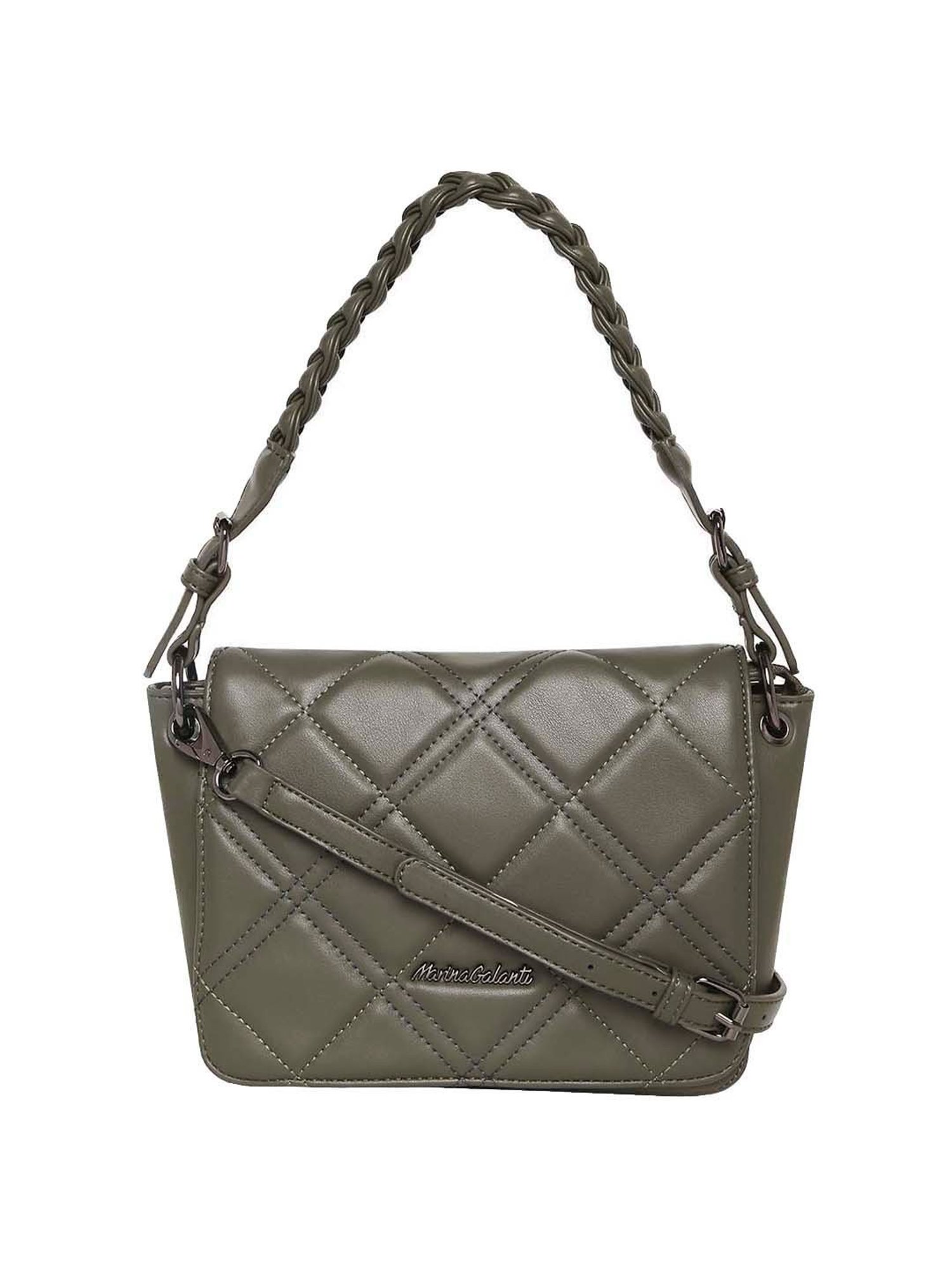 Marina Galanti Olive Quilted Medium Sling Handbag
