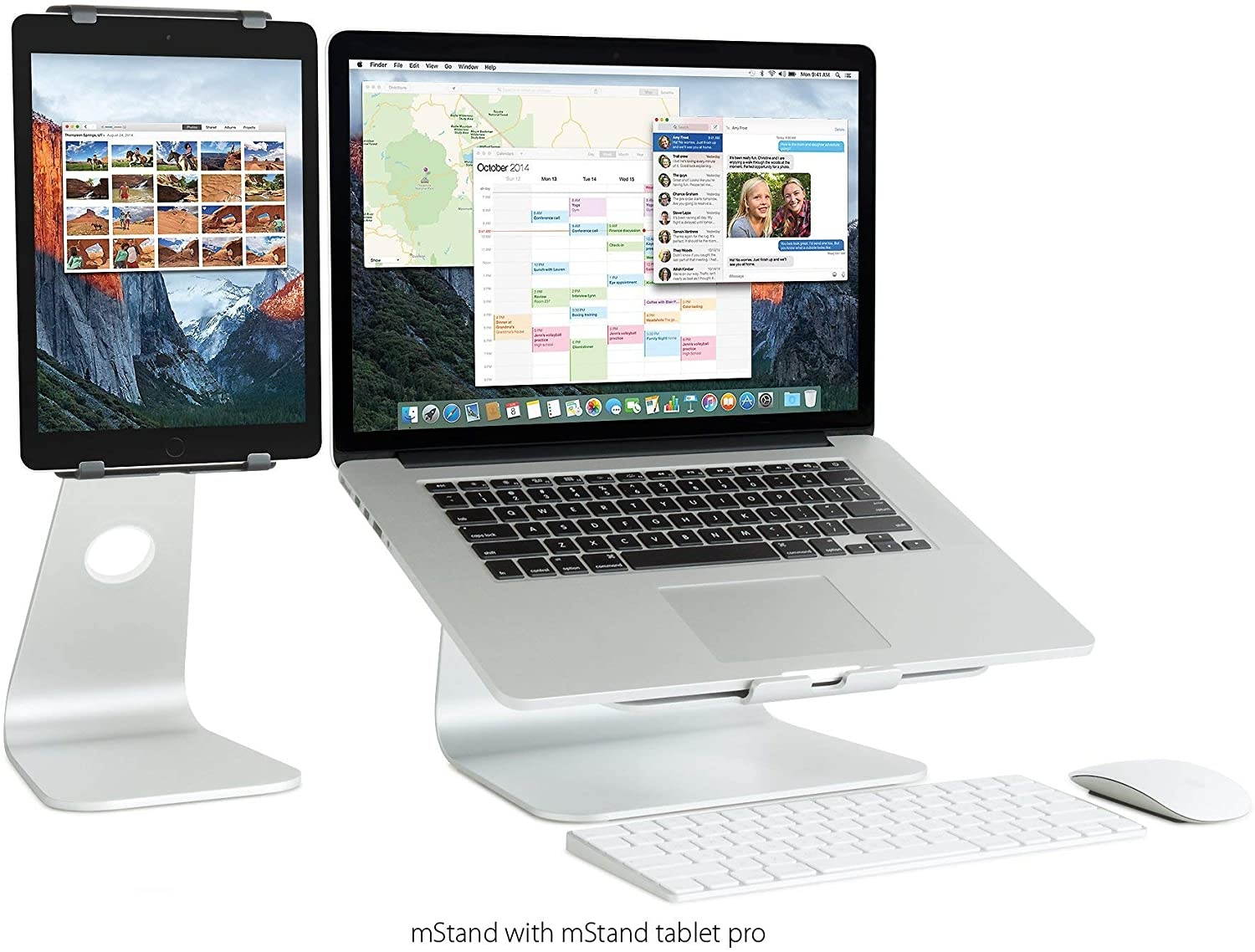 Rain Design 10032 mStand Laptop Stand Silver (Patented) Ergonomic Aluminum Computer Riser for Office or Home Desk Setup Compatible with MacBook Air Pro