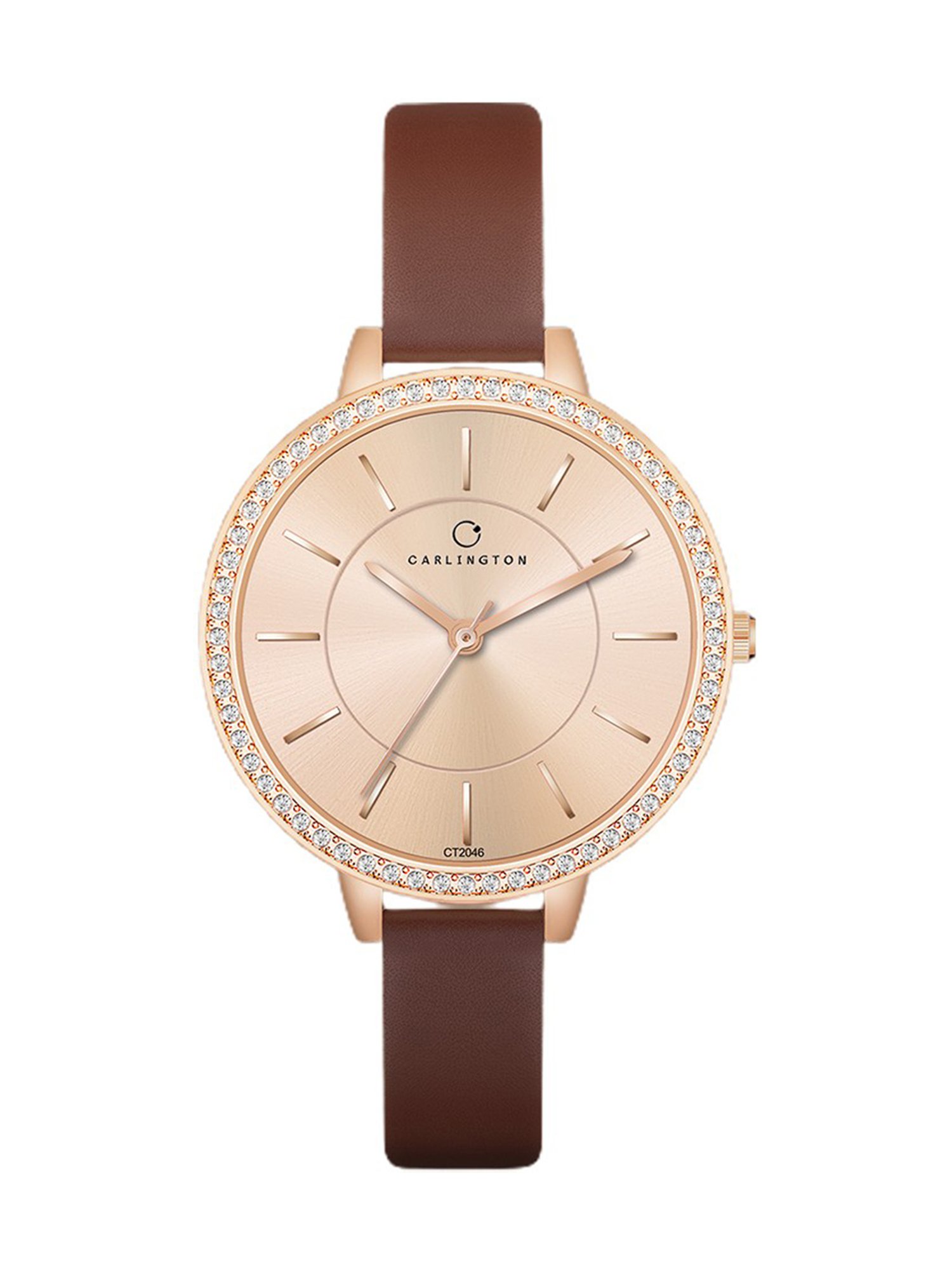 Carlington Iconic 2046 Brown Analog Watch for Women