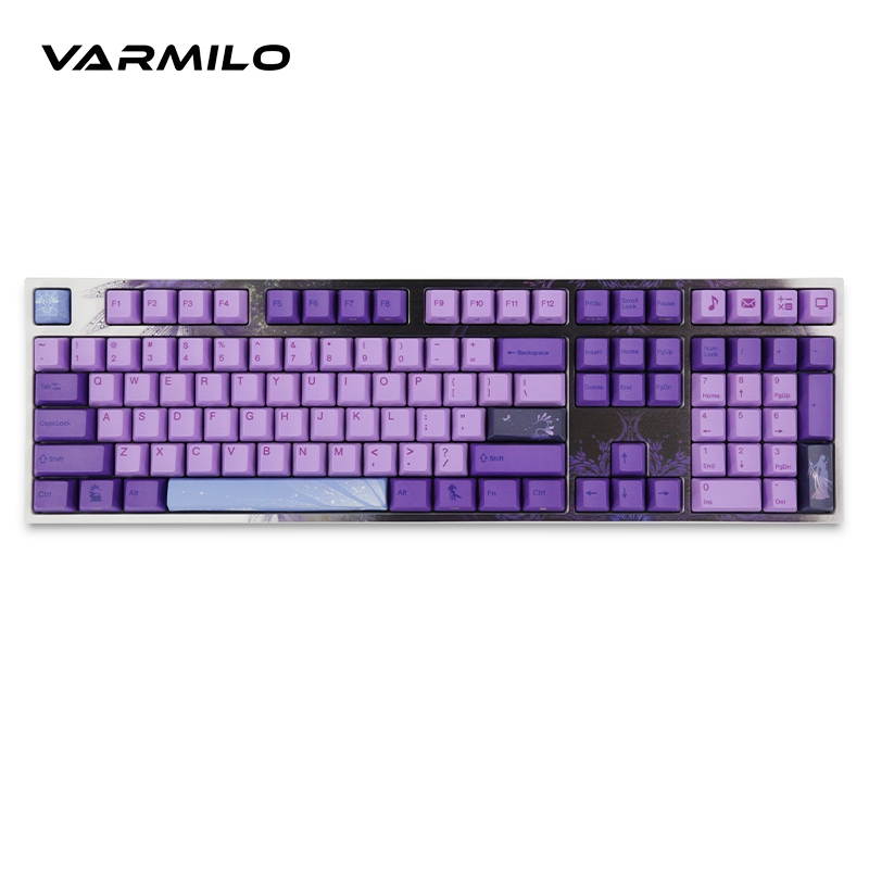 Varmilo  Ergonomic Design, Cool Exterior  108 Keys USB Wired Cable Detachable Cherry MX  Mechanical Gaming  Keyboard   For Office And Game, PBT Keycaps - VA108M Cen Ying Verison