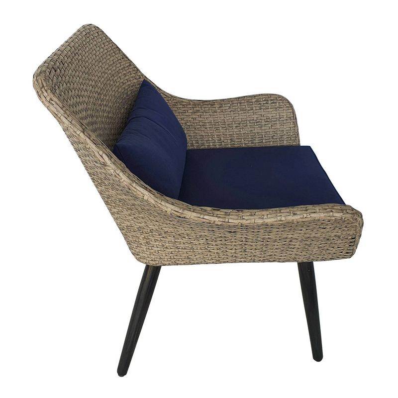 3pc Outdoor Conversation Set with Cushions - Brown - TK Classics