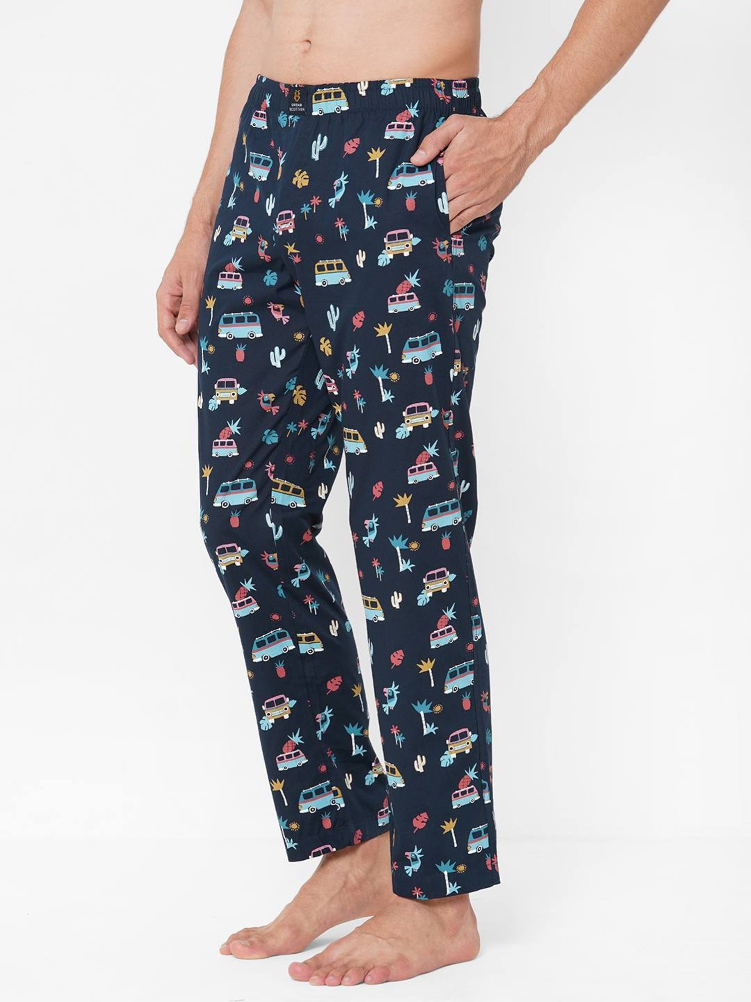 Urban Scottish Navy Regular Fit Printed Lounge Pants