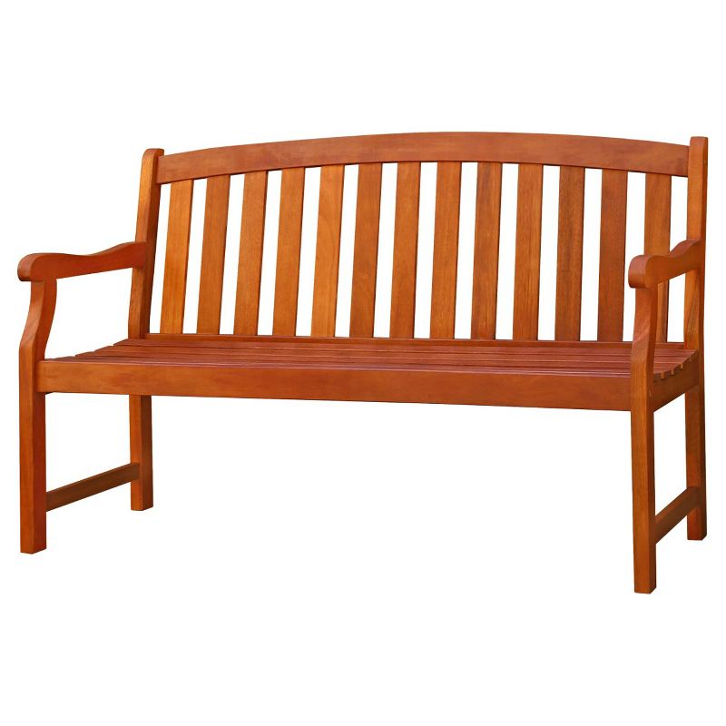 Vifah Outdoor 2-Seater Wood Bench - Brown