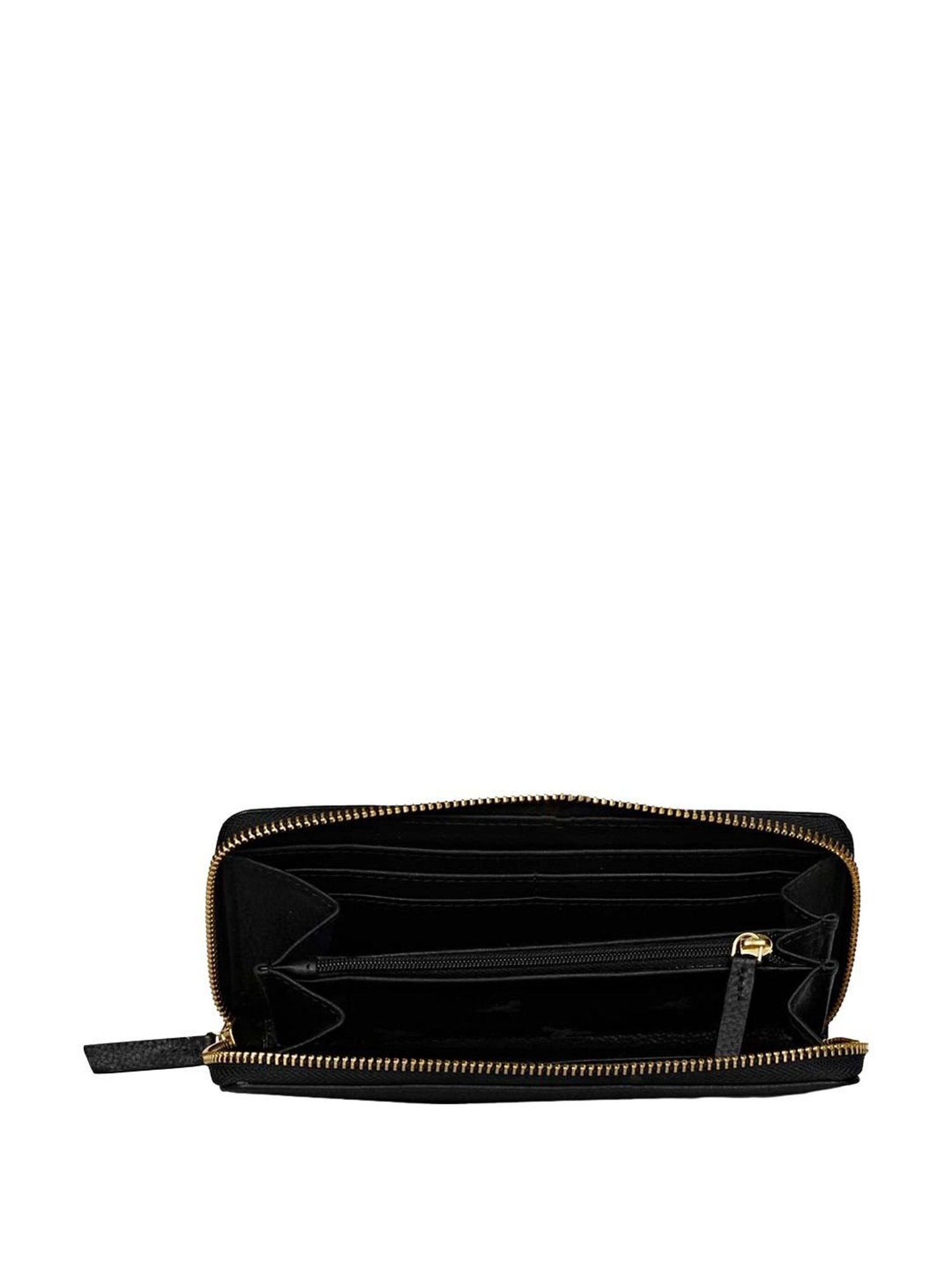 Favore Black Logo Zip Around Wallet For Women