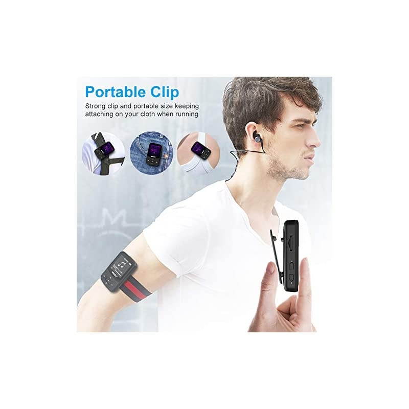 Mp3 Player with Bluetooth 50 Mini Portable Lossless Sound Music Player with FM Radio Voice Recorder Video Earphones for Running Support up to 128GBBlack