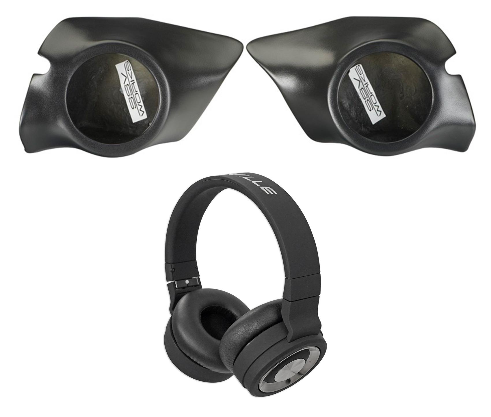 2014-17 Polaris RZR 1000/900S/Turbo 6.5" Speaker Pods, Kick Panels+Headphones