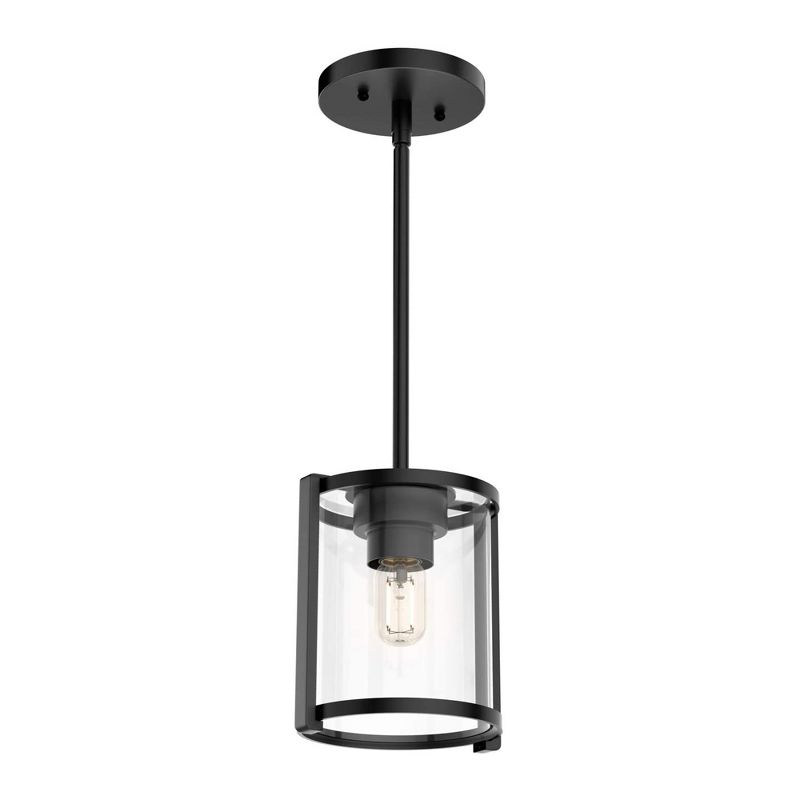 Hunter Fan Company 19005 Astwood 1 Bulb Timeless Art Deco Style Mini Hanging Pendant Indoor Light Fixture with Matte Black Finish