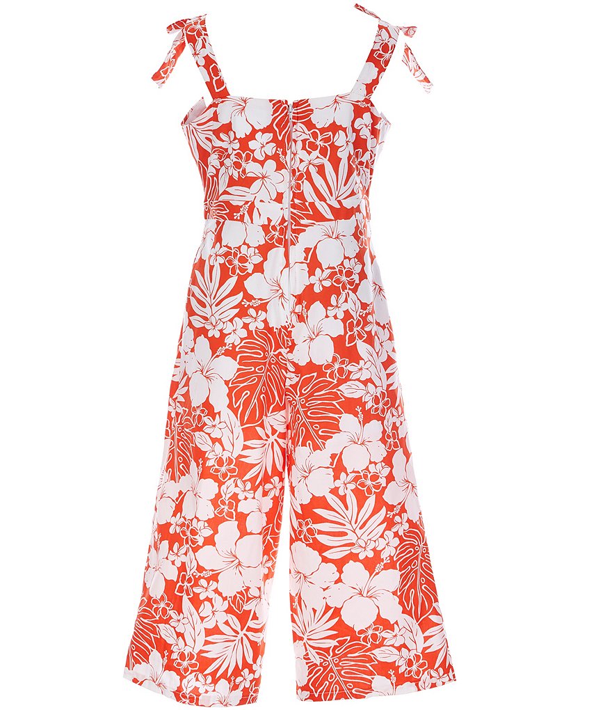 Zunie Big Girls 7-16 Sleeveless Tie-Front Medallion Printed Knit Jumpsuit