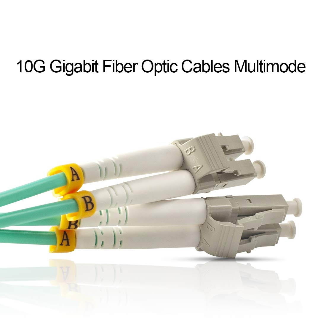 LC to LC Fiber Patch Cable VANDESAIL 10G Gigabit Fiber Optic Cables Multimode OM3 Duplex 50/125 OFNP (20 Meter / 65.6ft 1 Pack)