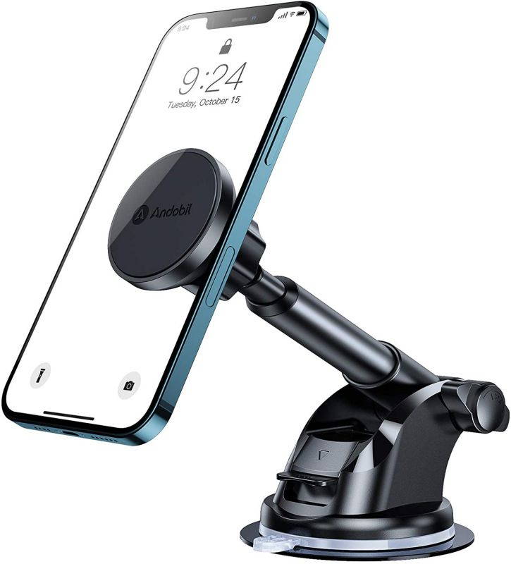 [2021 Upgraded] Andobil Magnetic Phone Car Mount, Strong Magnet Cell Phone Holder for Car Universal Dashboard Windshield Car Phone Holder Fit for iPhone 11 Pro/XR/XS Max/8 Plus Samsung Galaxy S20/S10