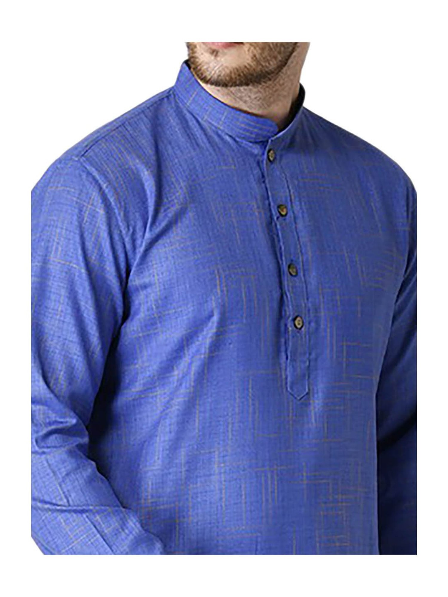 Tabard Blue Checks Kurta & Churidar Set