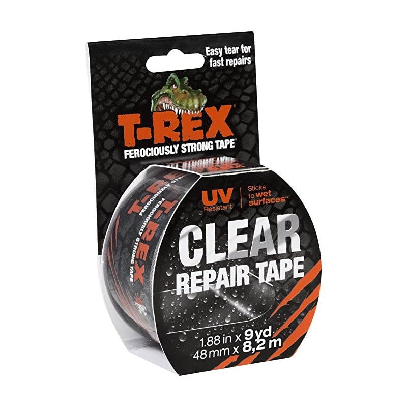 Ferociously Strong Repair Tape Sticks to Wet Surfaces All Weather and UV Resistant 188 x 9 Yards Clear 1Roll 241535