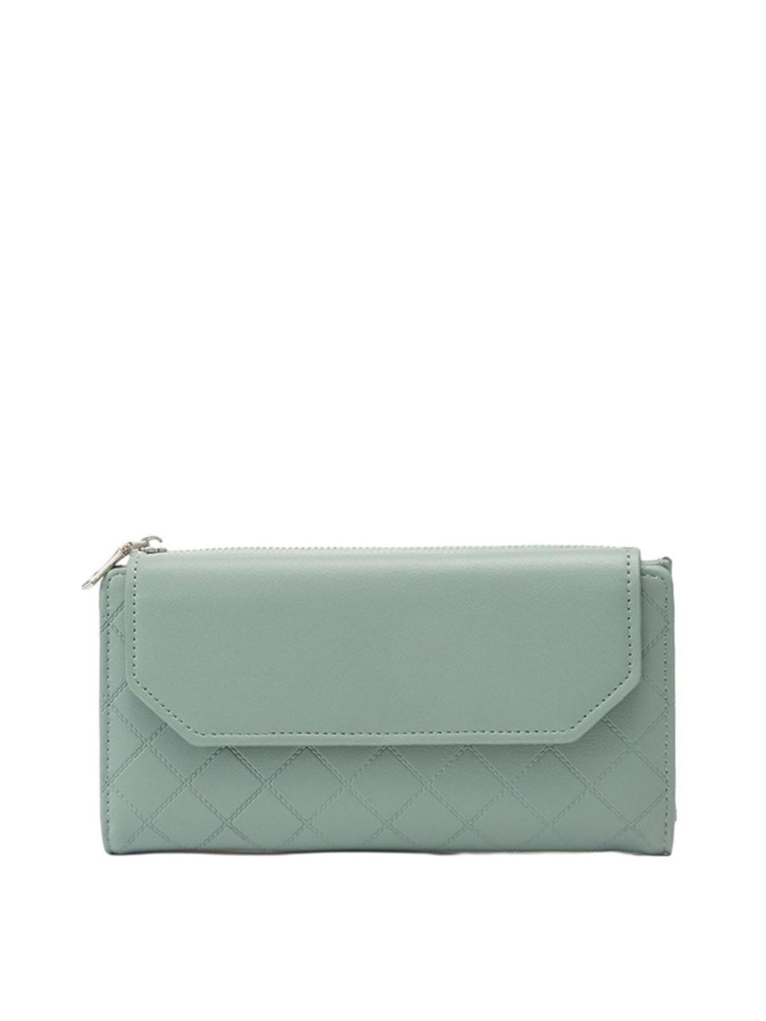 Globus Mint Green Textured Bi-Fold Wallet for Women