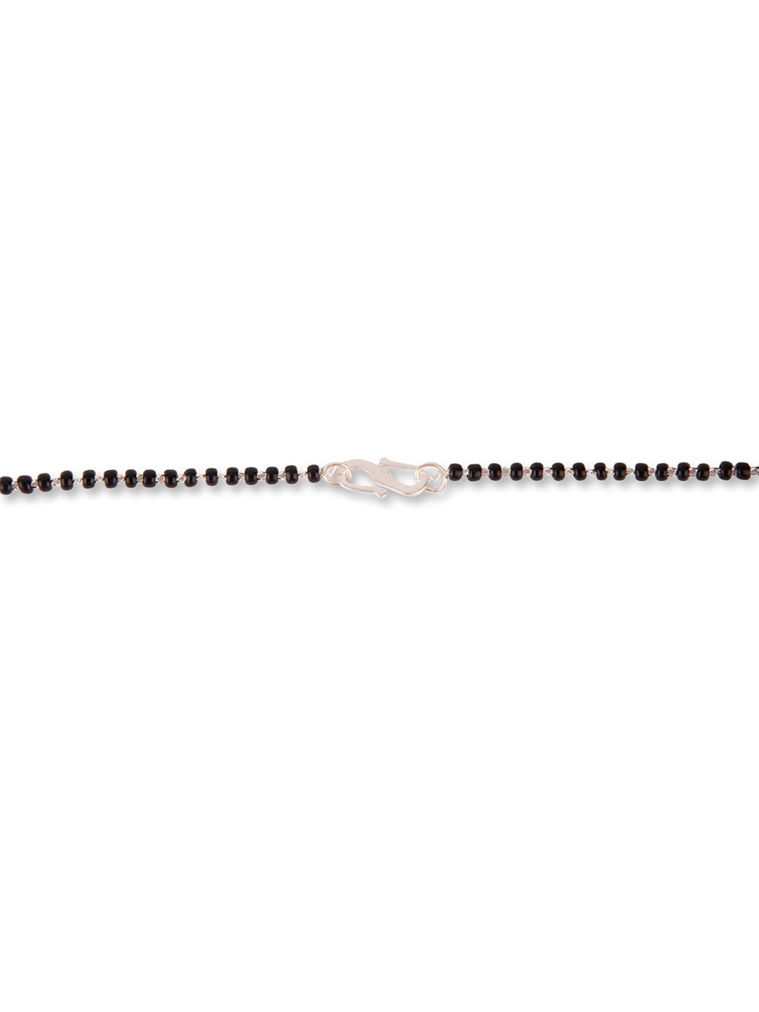 Priyaasi Silver-Plated AD Black Beads Kundan Mangalsutra