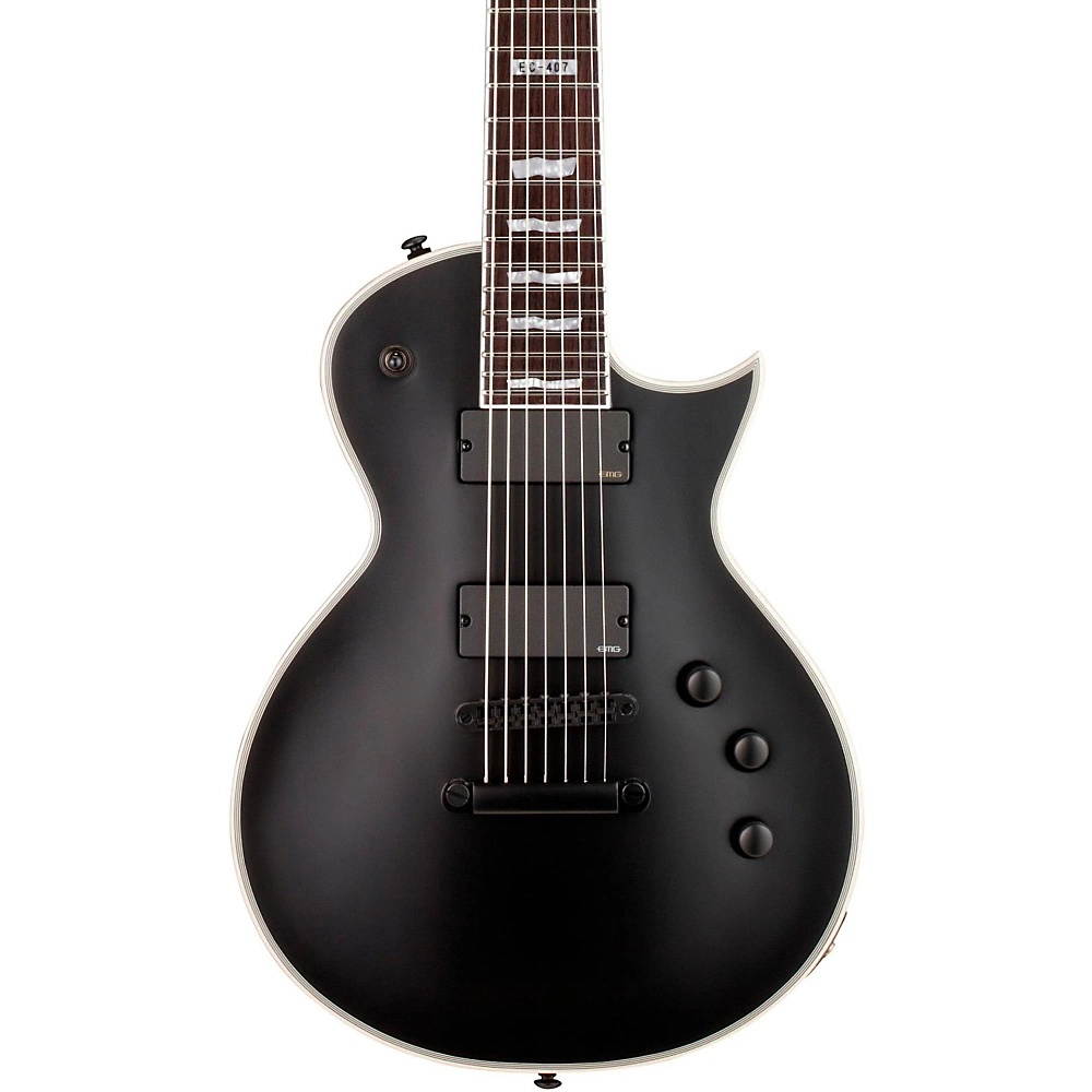 ESP LTD EC-407 7-String Electric Guitar (Black Satin)