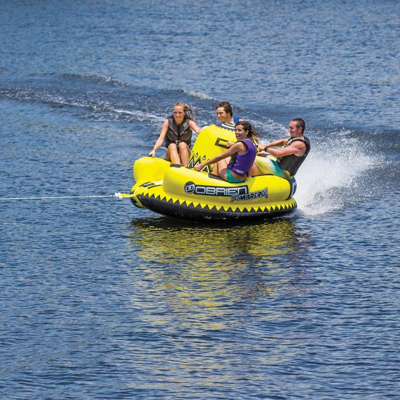 OBrien Inflatable 5 Person Sombrero Towable Boat Lake Water Raft Tube, Yellow