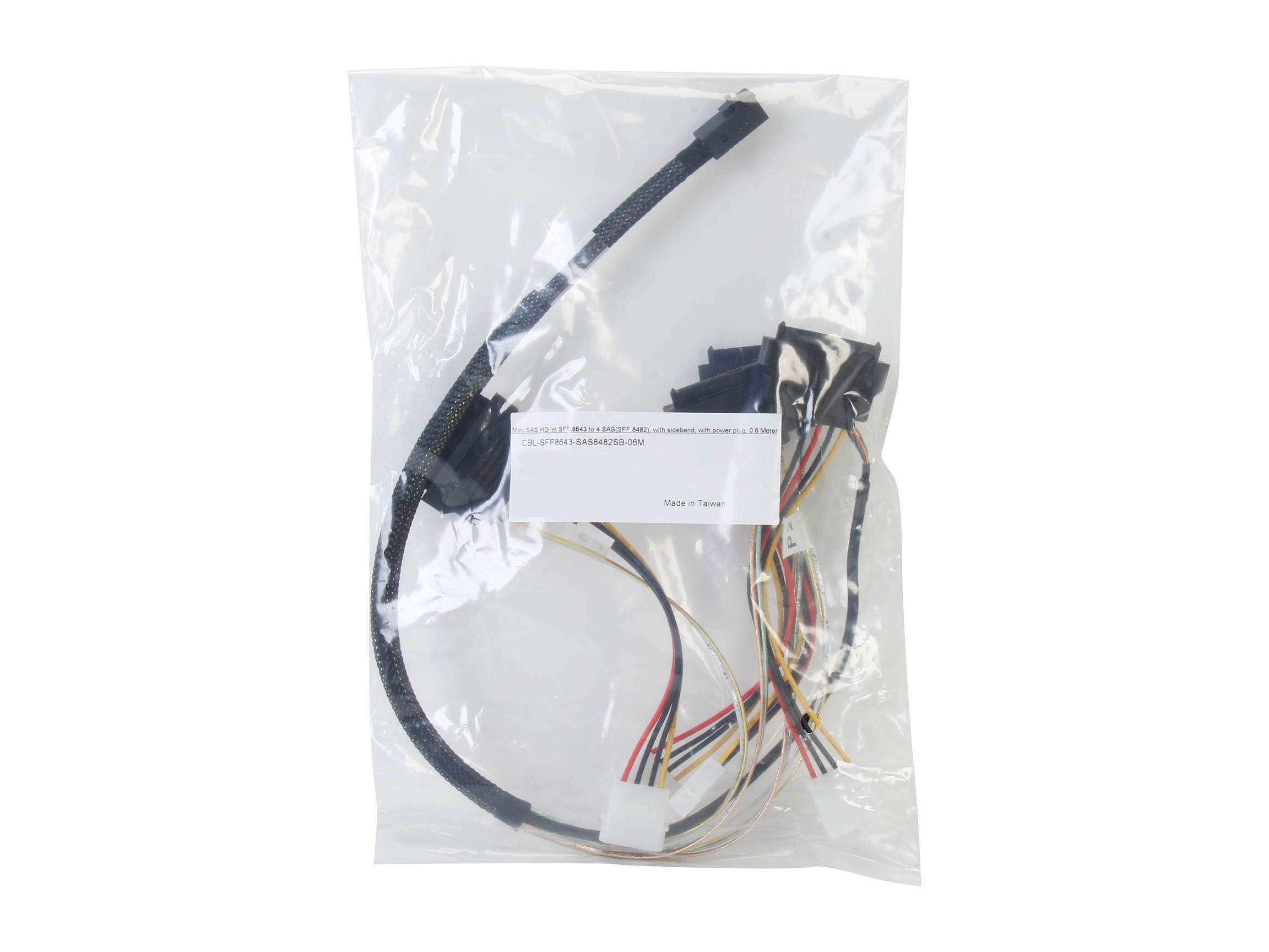 LSI LSI00412 0.6 meter Internal Cable SFF8643 to x4 SAS8482 w/power (mini SAS HD to SAS HDD)