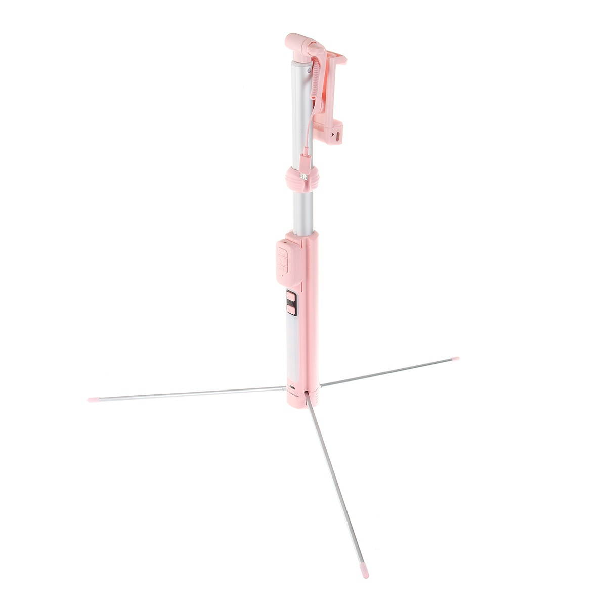 bluetooth Hand-held Selfie Stick Remote Control Multi-angle Tripod With LED Fill Light for Live Phones  Pink/110CM