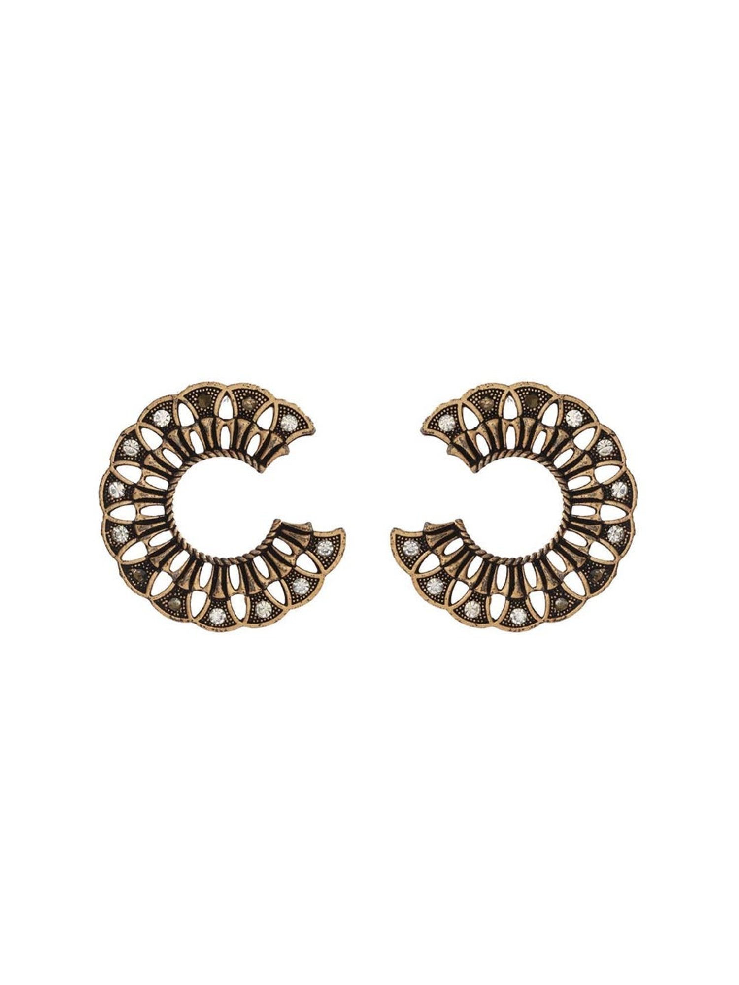 Priyaasi Golden Stud Earrings