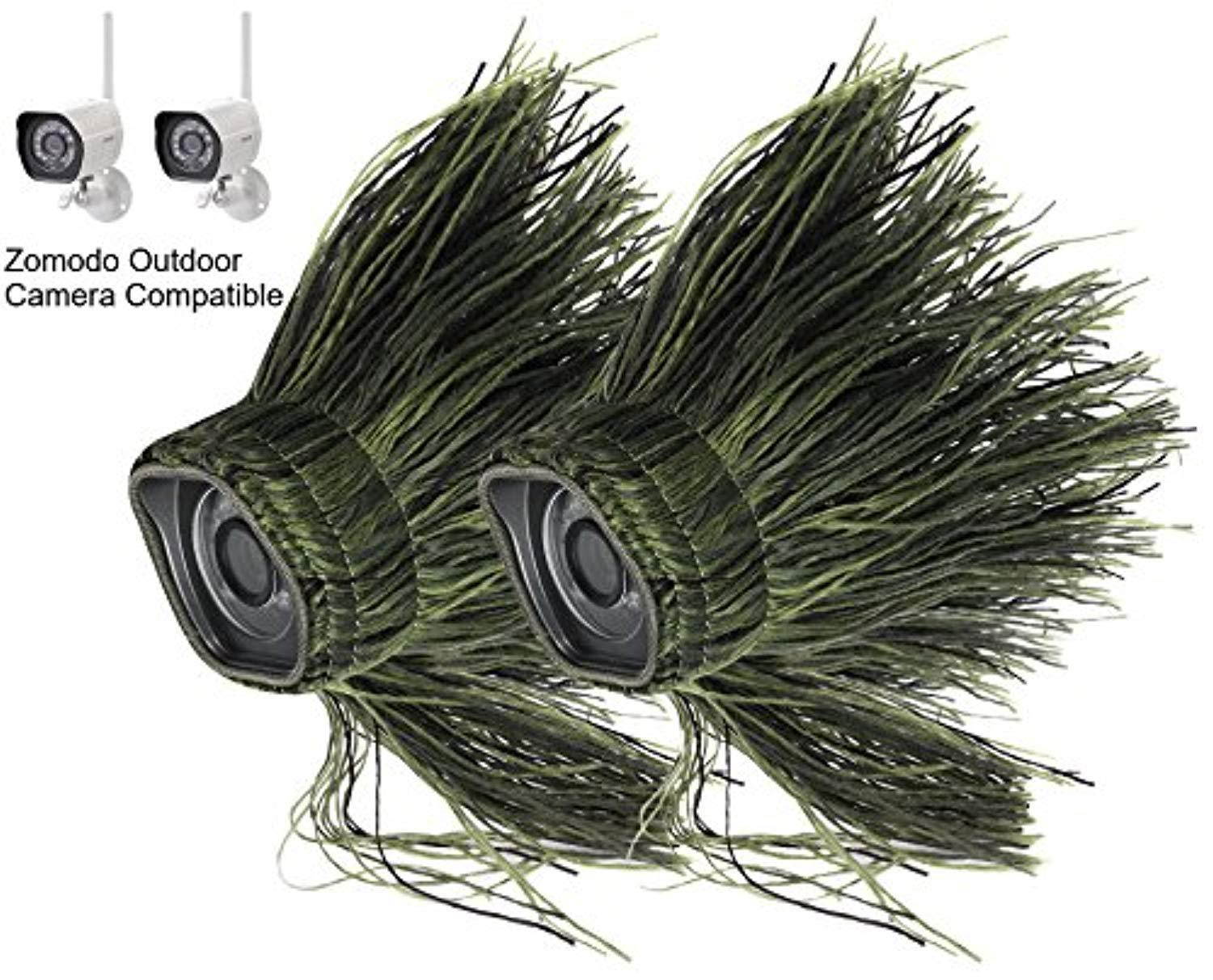 wasserstein ghillie skin compatible with zmodo outdoor wireless smart hd security camera 2 pack
