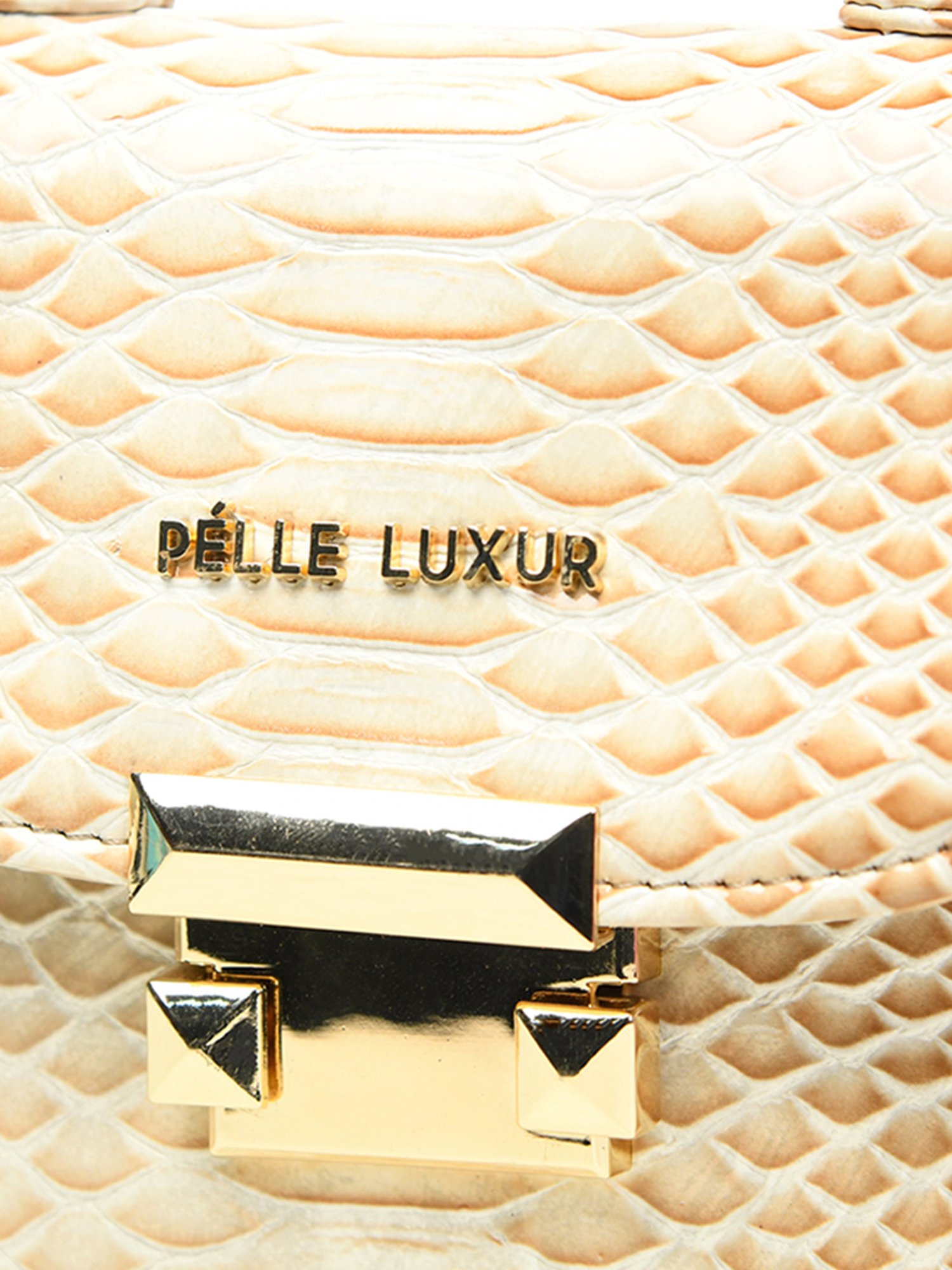 PELLE LUXUR Light Brown Animal Effect Small Satchel