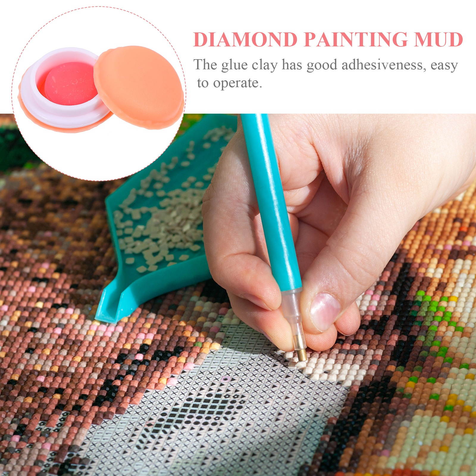 1 Set DIY Painting Glue Clay Diamond Painting Clay Embroidery Cross-Stitch Tools